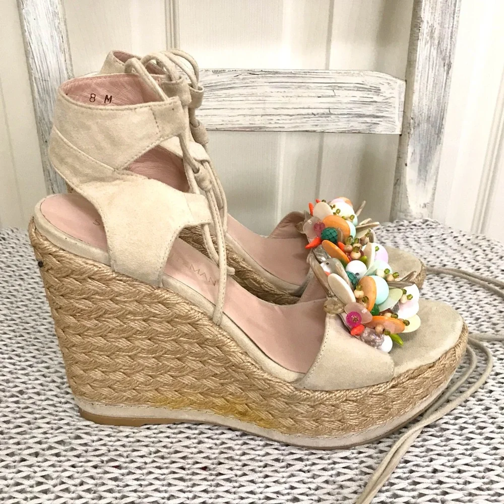 Stuart Weizman Embellished Platform Espadrille - Picture 5 of 16